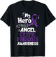 My Hero Is Now My Angel Cystic Fibrosis Awareness T-Shirt - T-Shirt | Black