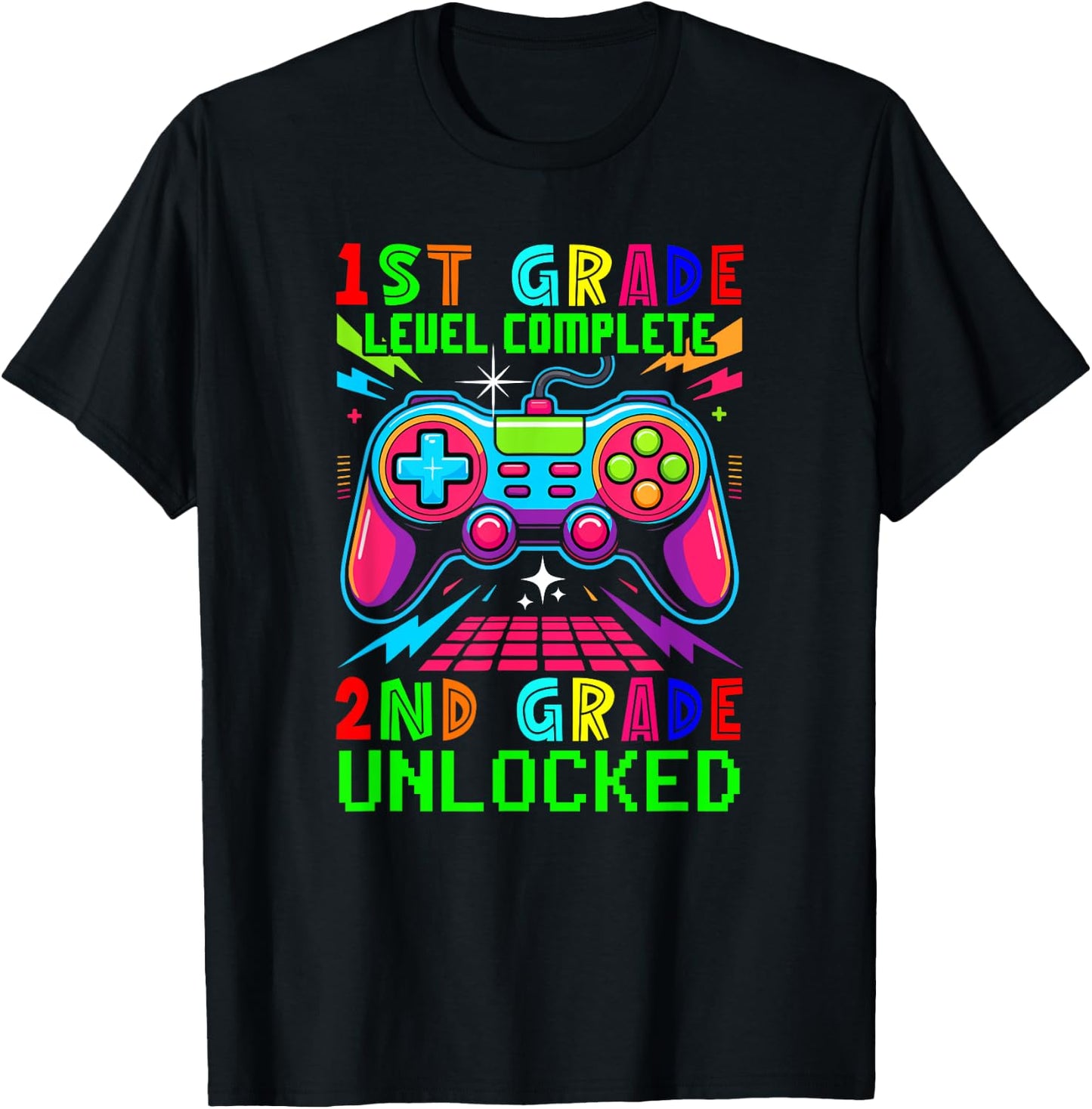 1st Grade Level Complete 2nd Grade Unlocked Gamer Students T-Shirt - T-Shirt | Black