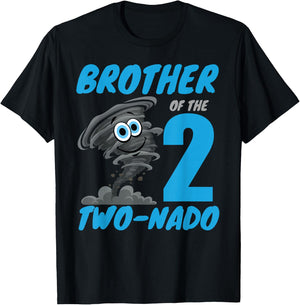 Brother of The Two-Nado Storm TorNado 2nd Two Birthday Boy T-Shirt - T-Shirt | Black