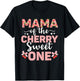 Mom Of The Cherry Sweet One 1st Birthday Cherry Lover T-Shirt - T-Shirt | Black