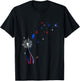 Dandelion 4th Of July Cute Flower American Patriotic T-Shirt - T-Shirt | Black