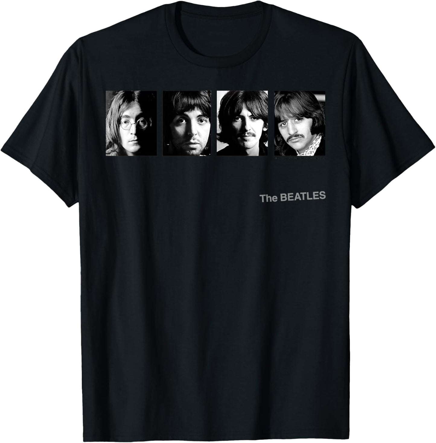 The Beatles Four Faces T-Shirt - T-Shirt | Black