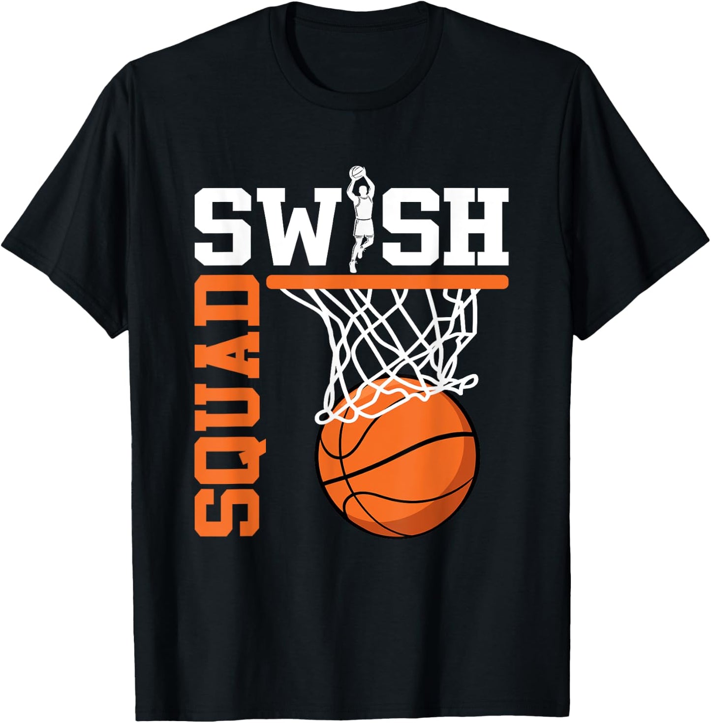Swish Squad Girl Basketball Player T-Shirt - T-Shirt | Black