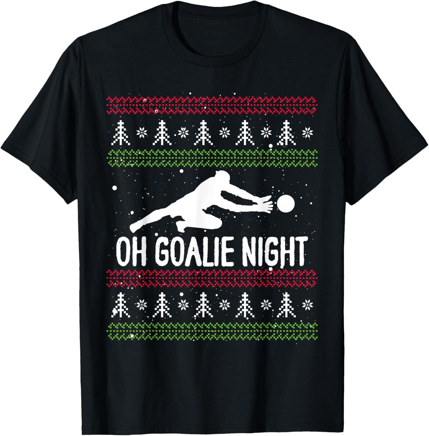 Christmas Soccer Player Xmas Day Goalkeeper Santa Claus T-Shirt - T-Shirt | Black