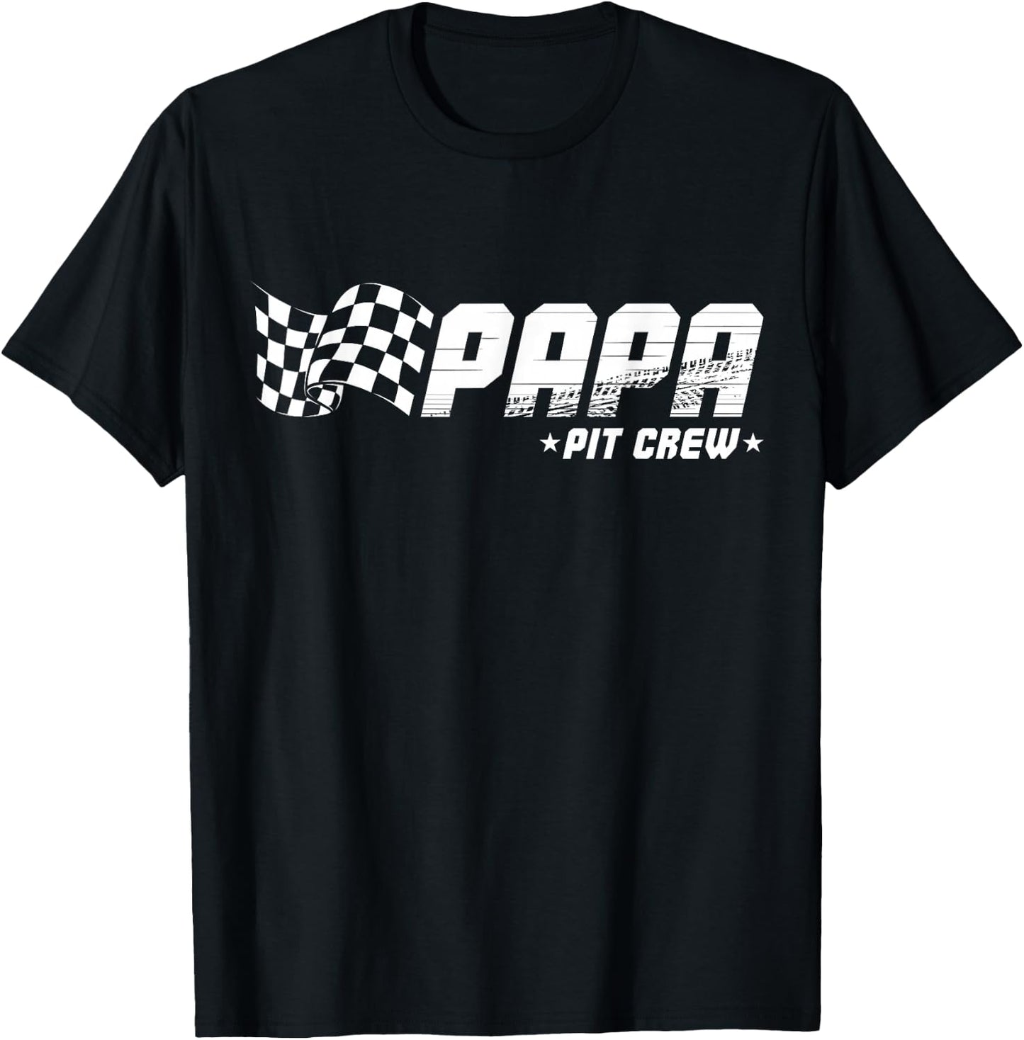 Papa Pit Crew Race Car Birthday Family Racing T-Shirt - T-Shirt | Black