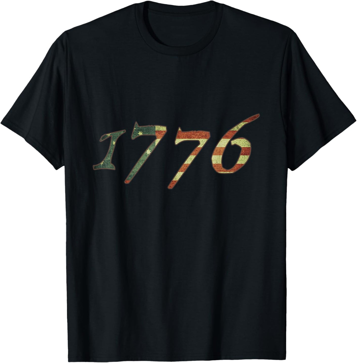 1776 Declaration of Independence US Flag T-Shirt - T-Shirt | Black
