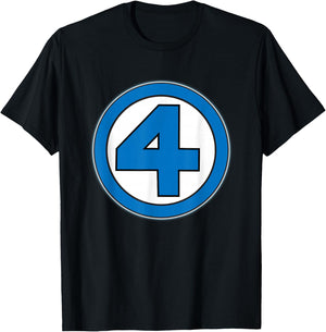 Marvel Fantastic Four Classic Super Hero Center Emblem T-Shirt - T-Shirt | Black