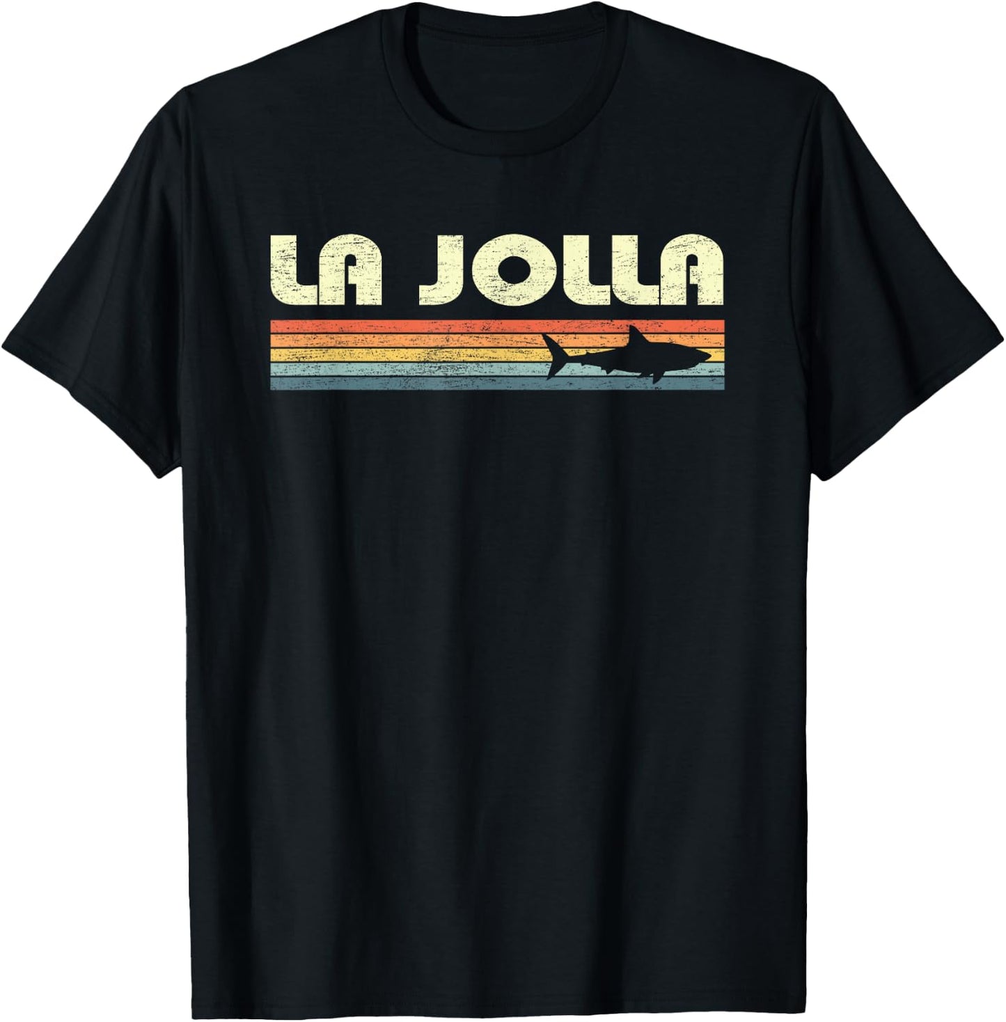 La Jolla California Vintage Shark Souvenir Kids T-Shirt - T-Shirt | Black
