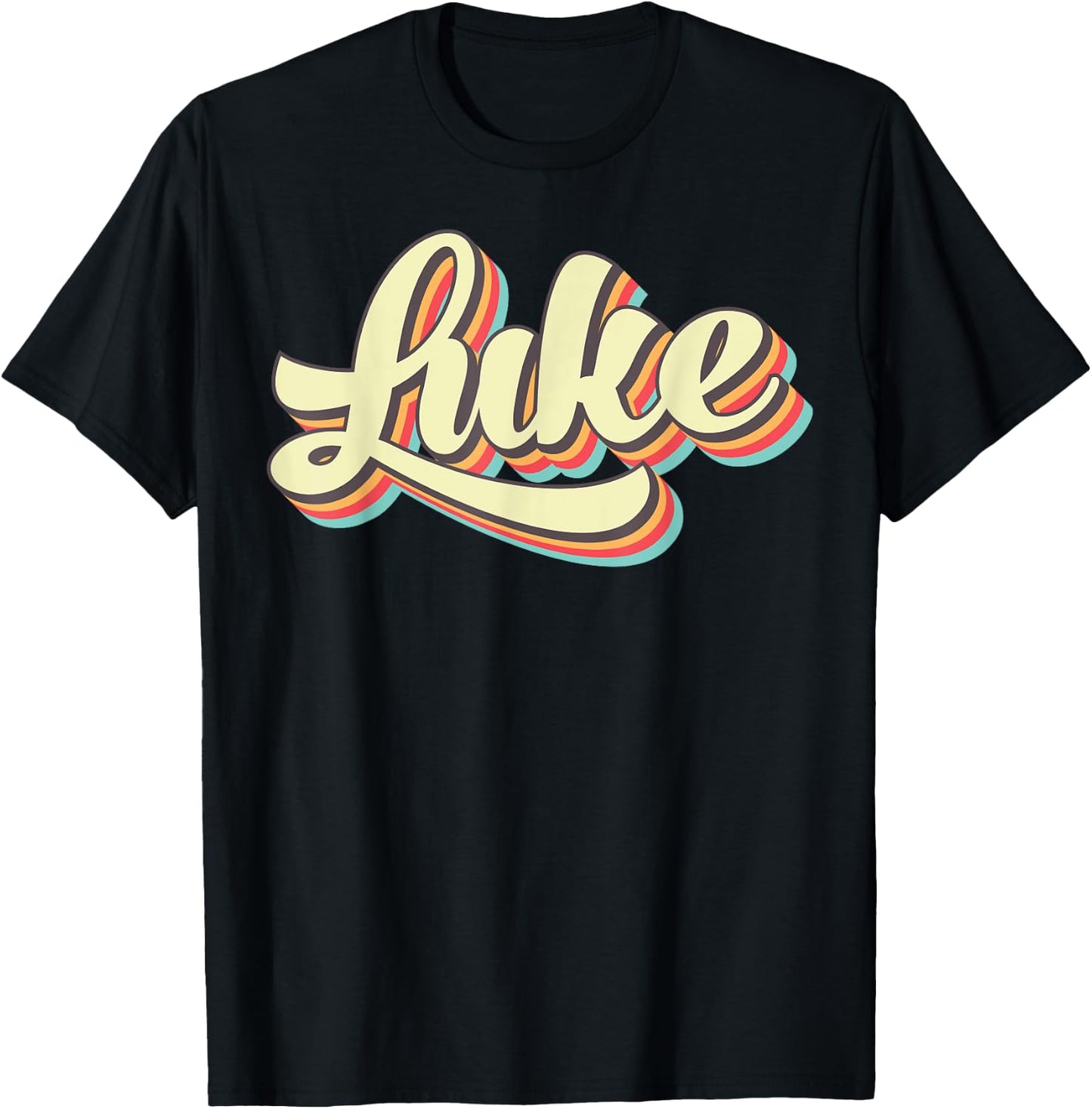 Luke Retro Art Baseball Font Vintage T-Shirt - T-Shirt | Black