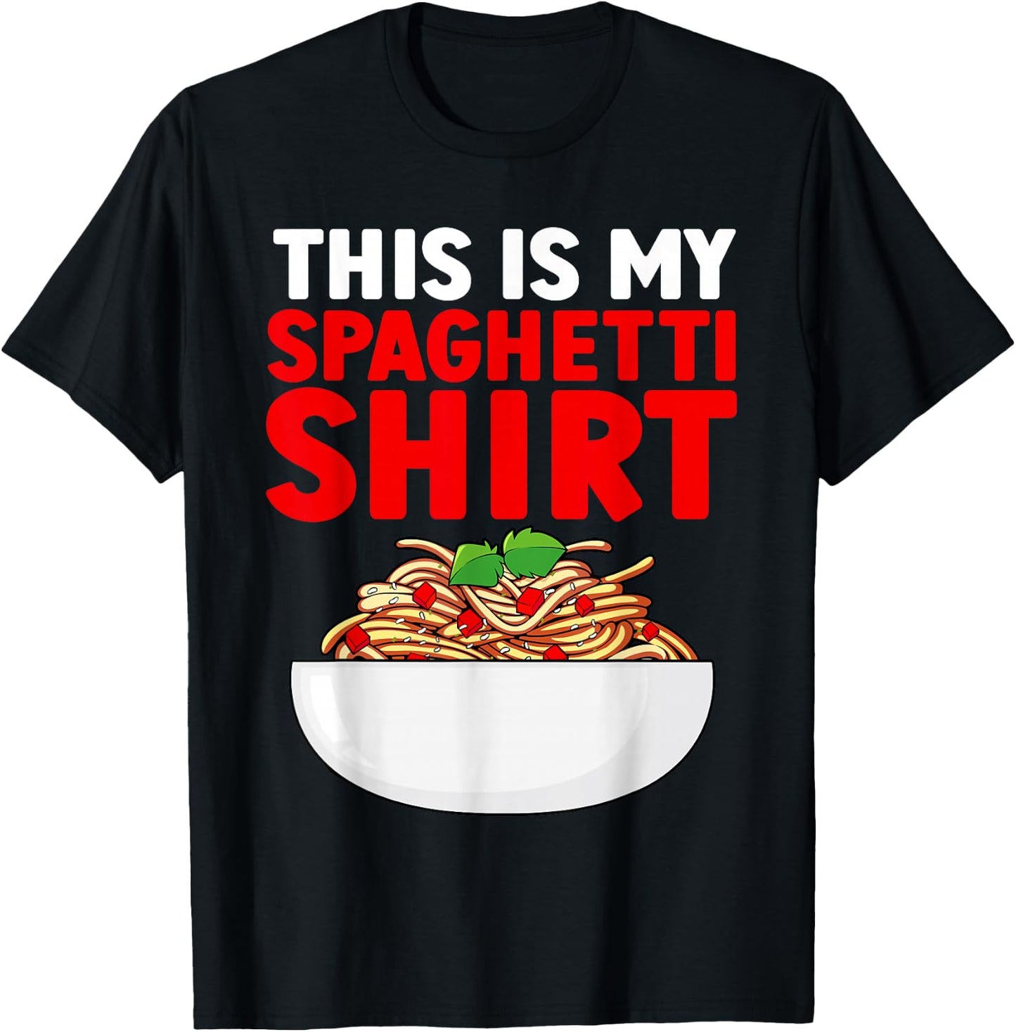 Cute Spaghetti Art Women Kids Pasta Spaghetti Lover T-Shirt - T-Shirt | Black