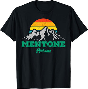 Mentone Alabama Souvenirs Vintage Hiking Mountains Vacation T-Shirt - T-Shirt | Black