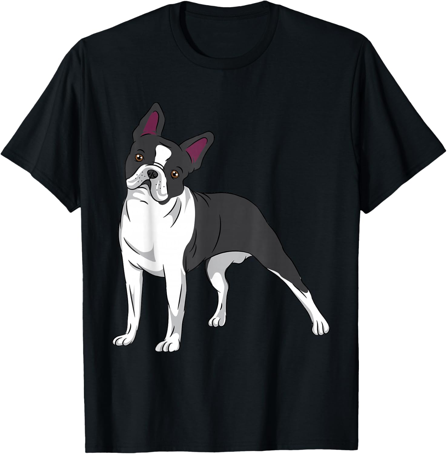 Dog Boston Terrier Puppy Black White Breed Canine Lover T-Shirt - T-Shirt | Black