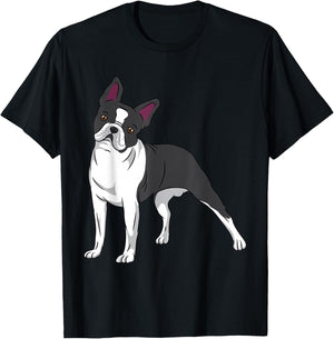 Dog Boston Terrier Puppy Black White Breed Canine Lover T-Shirt - T-Shirt | Black