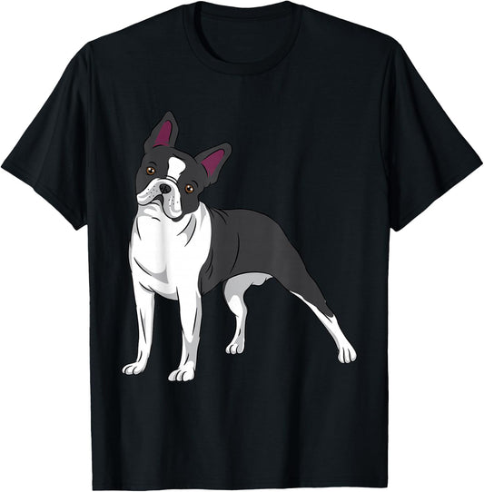 Dog Boston Terrier Puppy Black White Breed Canine Lover T-Shirt - T-Shirt | Black
