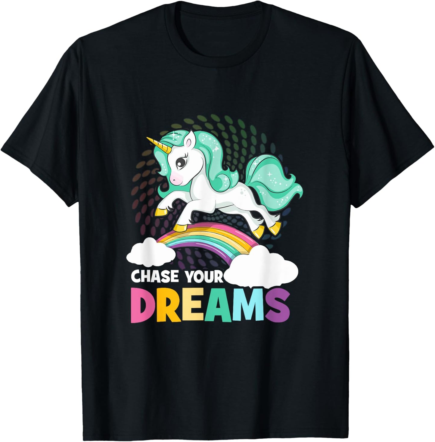 Chase Your Dreams Unicorn T-Shirt - T-Shirt | Black