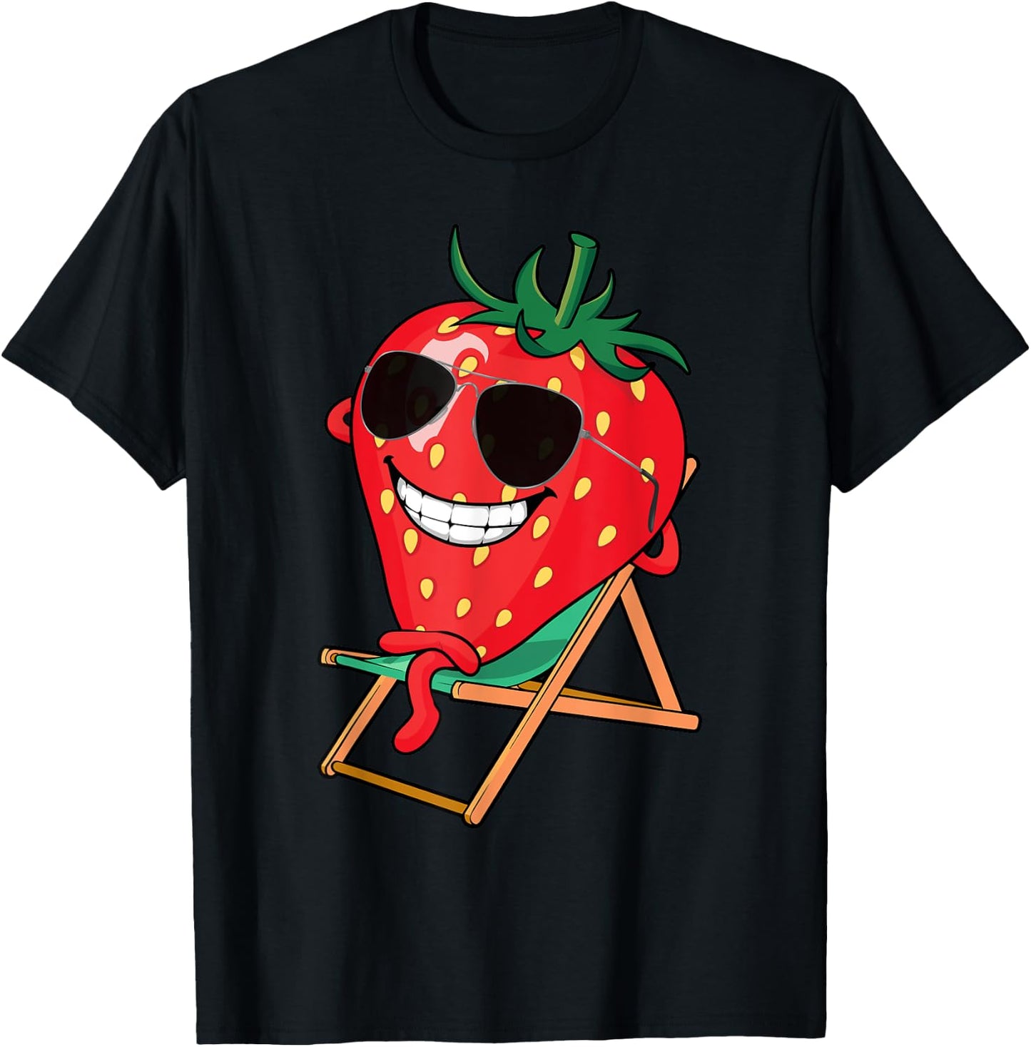 Cute Strawberry Design Women Strawberry Fruit Lover T-Shirt - T-Shirt | Black