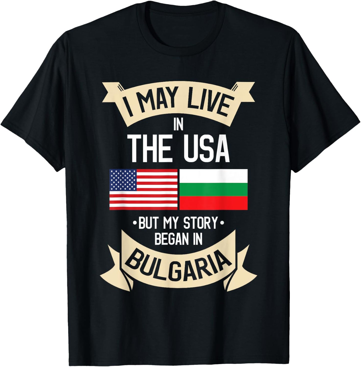 Bulgaria American Flag USA Bulgarian Roots Gifts Women Girls Kids Men T-Shirt - T-Shirt | Black