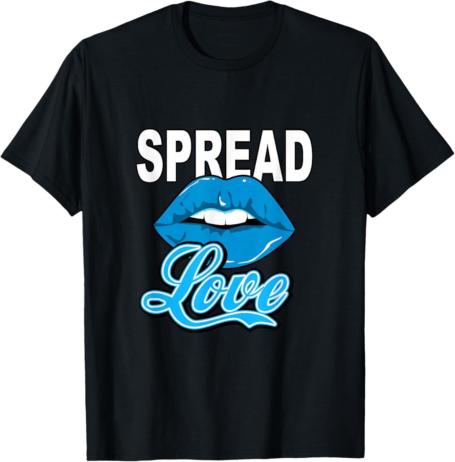 Blue Spread All The LOVE Blue Graphic T-Shirt - T-Shirt | Black
