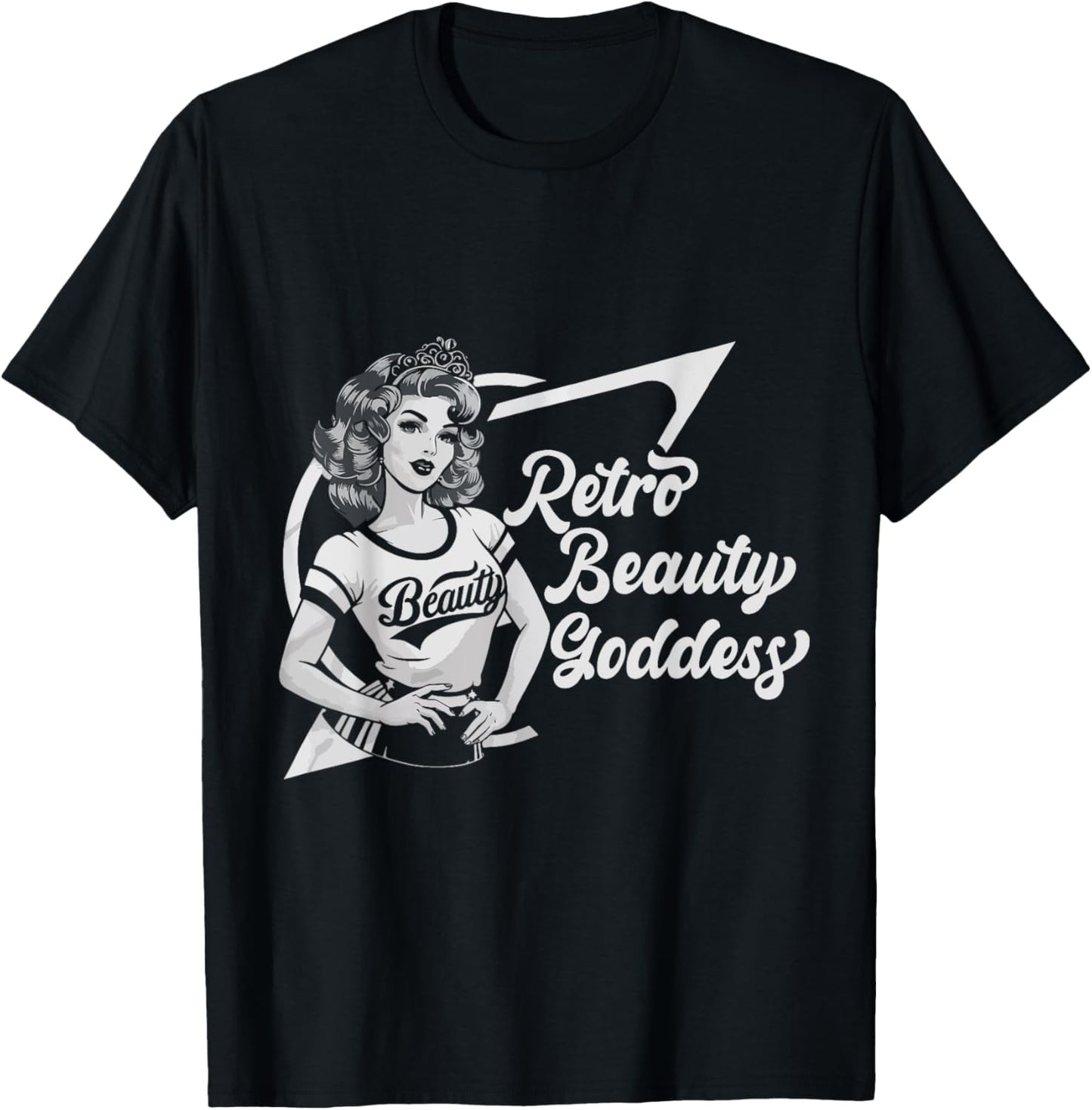 Pinup Girl Beauty Sassy Vintage American Retro Girls T-Shirt - T-Shirt | Black