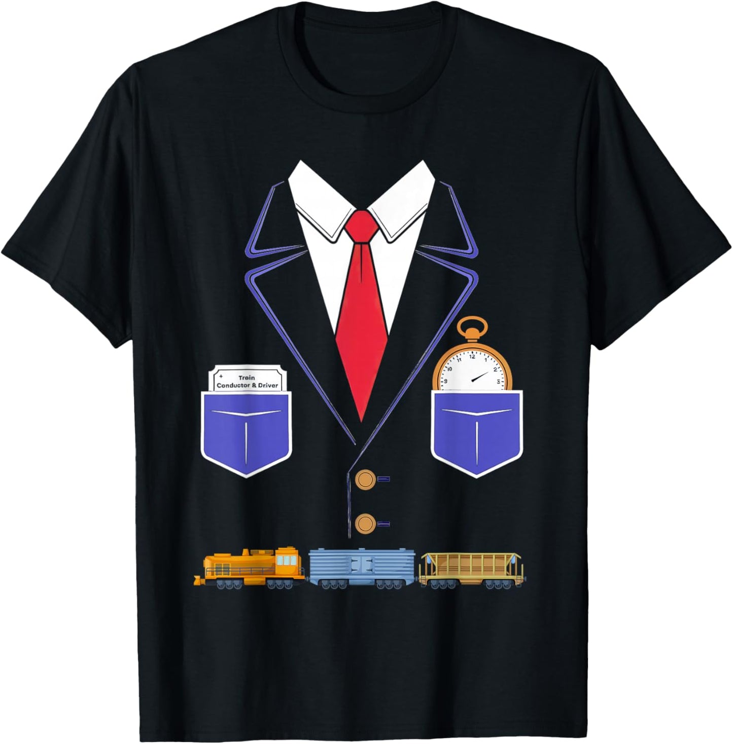 Train Conductor Costume Outfit Idea for Kids Train Driver T-Shirt - T-Shirt | Black