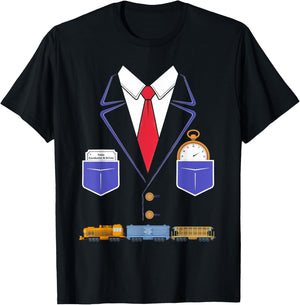 Train Conductor Costume Outfit Idea for Kids Train Driver T-Shirt - T-Shirt | Black