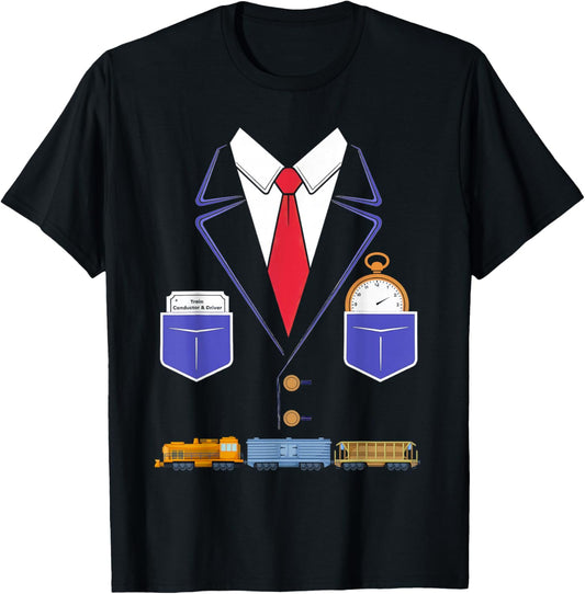 Train Conductor Costume Outfit Idea for Kids Train Driver T-Shirt - T-Shirt | Black