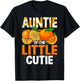 Auntie Little Cutie Baby Shower Orange 1st Birthday Party T-Shirt - T-Shirt | Black