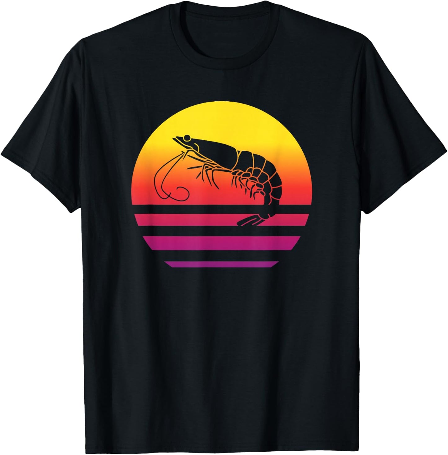 Shrimp Retro Style Vintage T-Shirt - T-Shirt | Black