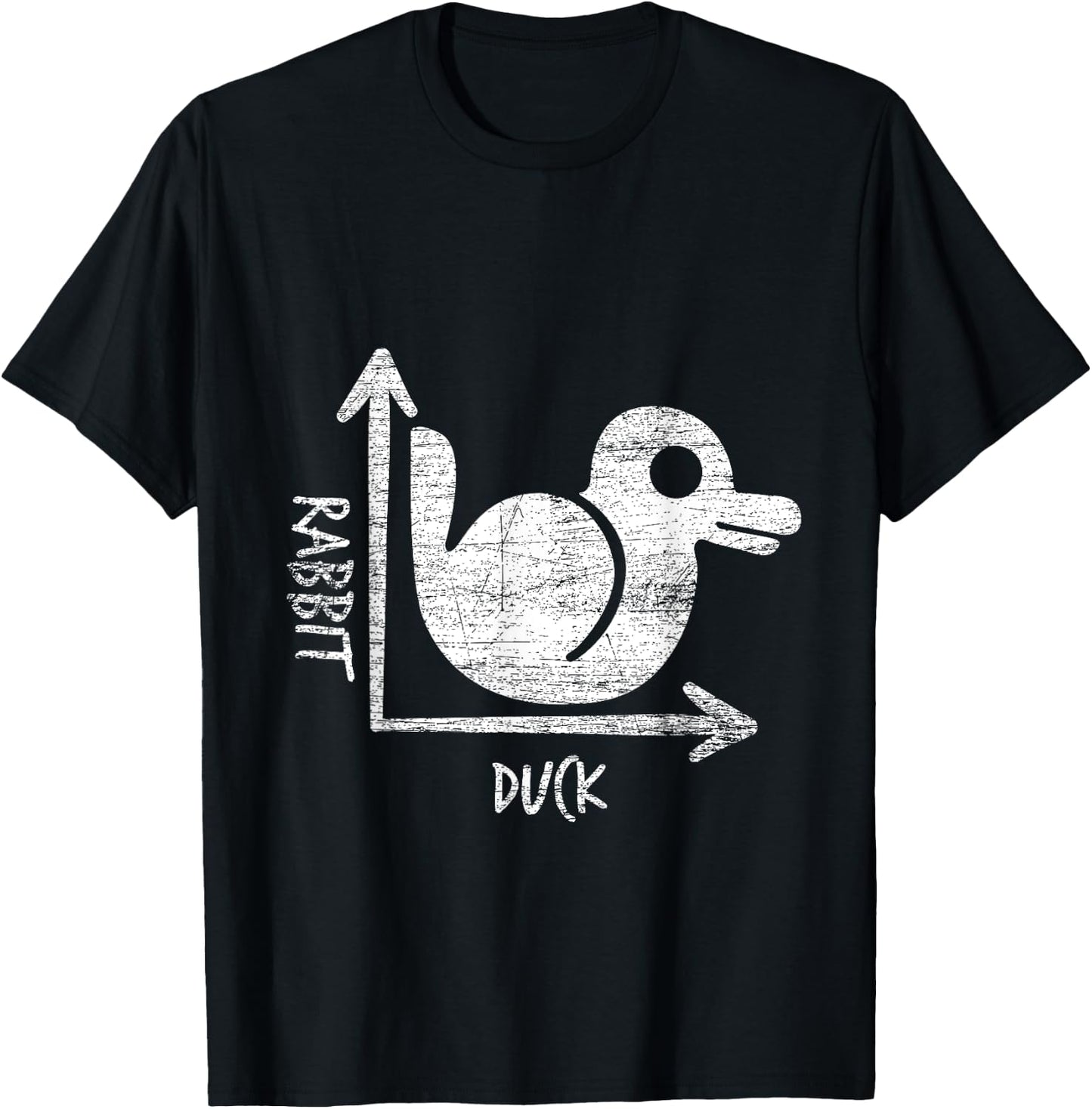 Funny Optical Illusion Gift Duck Or Rabbit T-Shirt - T-Shirt | Black