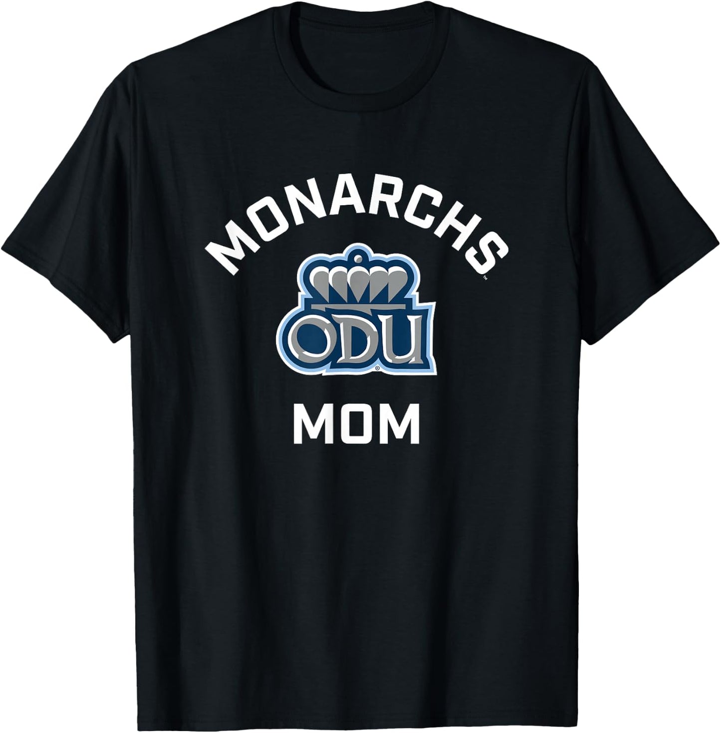 Campus Lab Old Dominion University ODU Monarchs Arched Mom - Blue, Small, -Adult, Short Sleeve, College Team T-Shirt - T-Shirt | Black