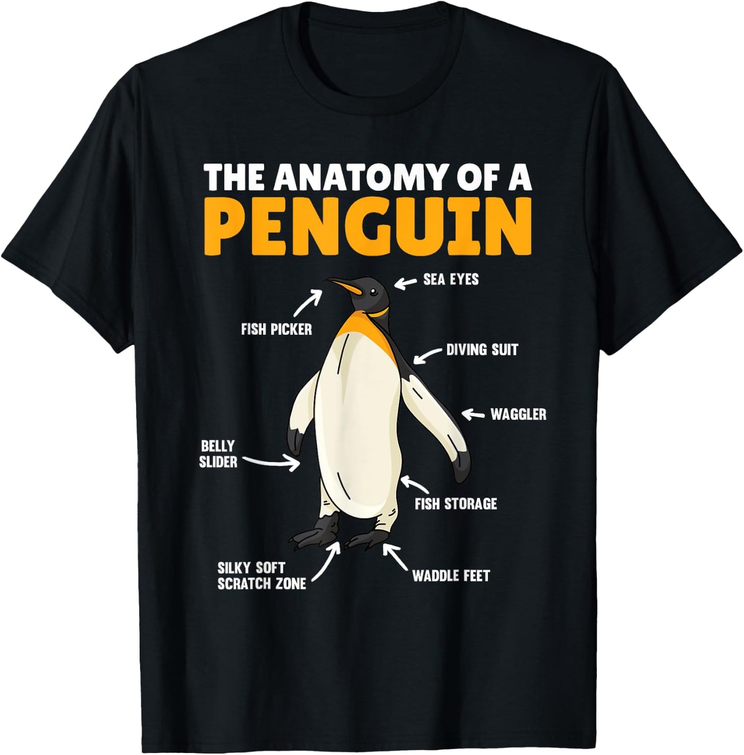Funny Explanation Of A Penguin Anatomy of a Penguin T-Shirt - T-Shirt | Black