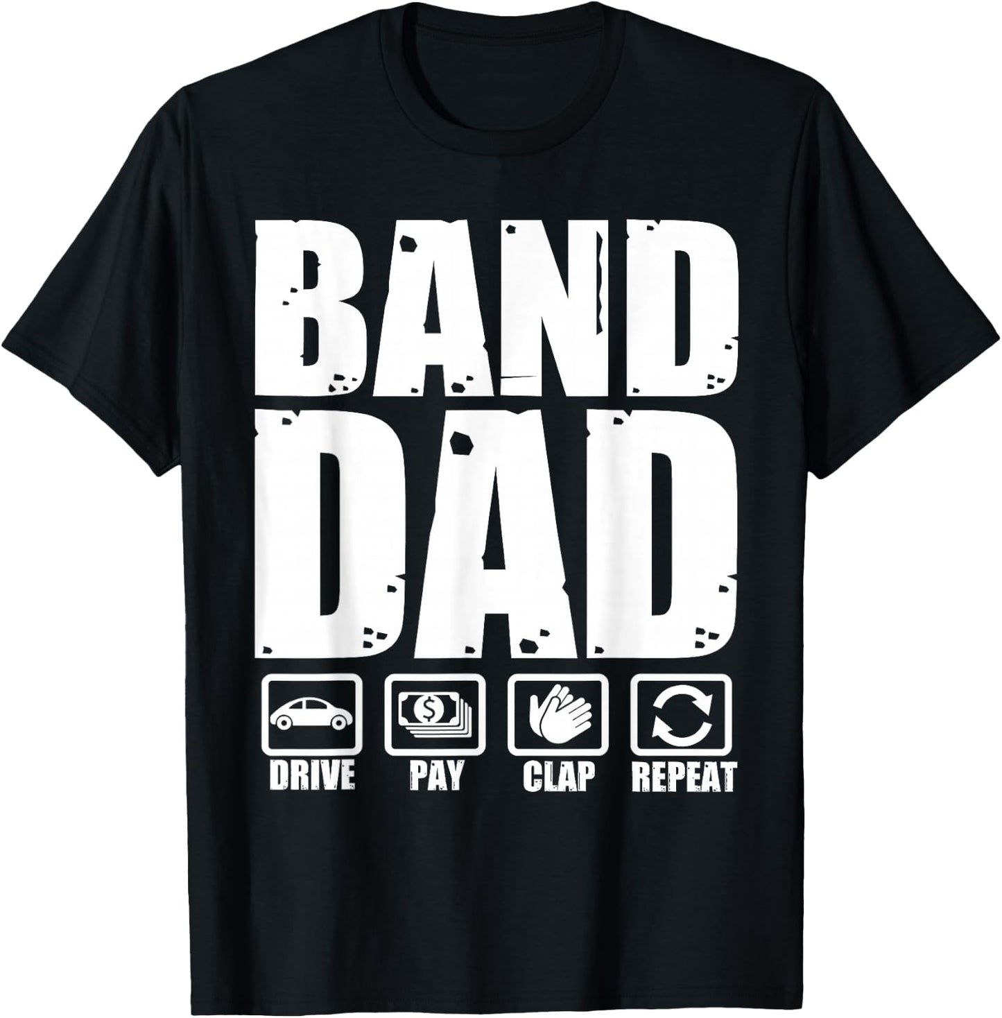 Funny Marching Band Dad Father Humor Fathers Day T-Shirt - T-Shirt | Black
