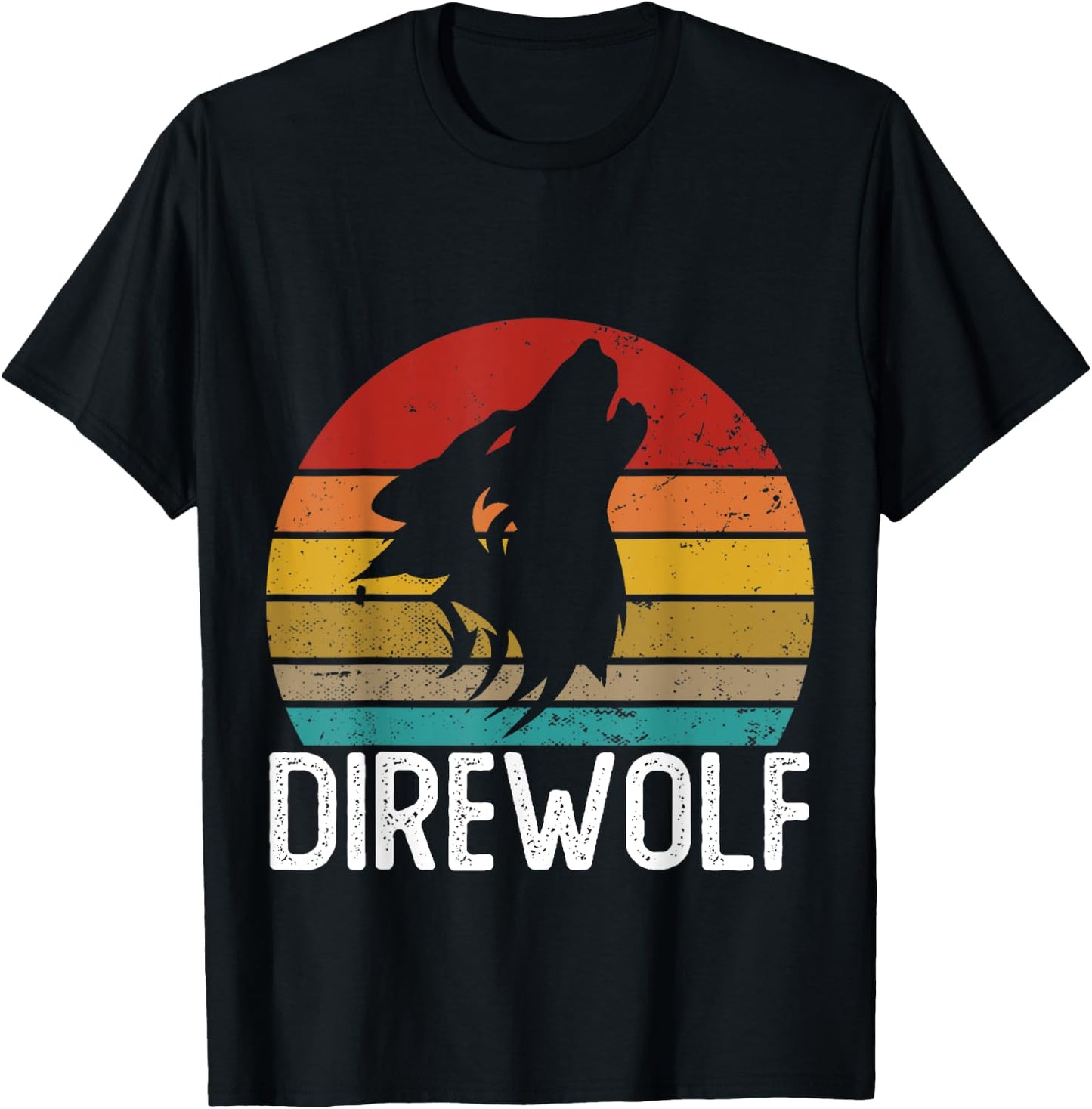 Retro Direwolf Shirt Cute Funny Direwolves T-Shirt - T-Shirt | Black