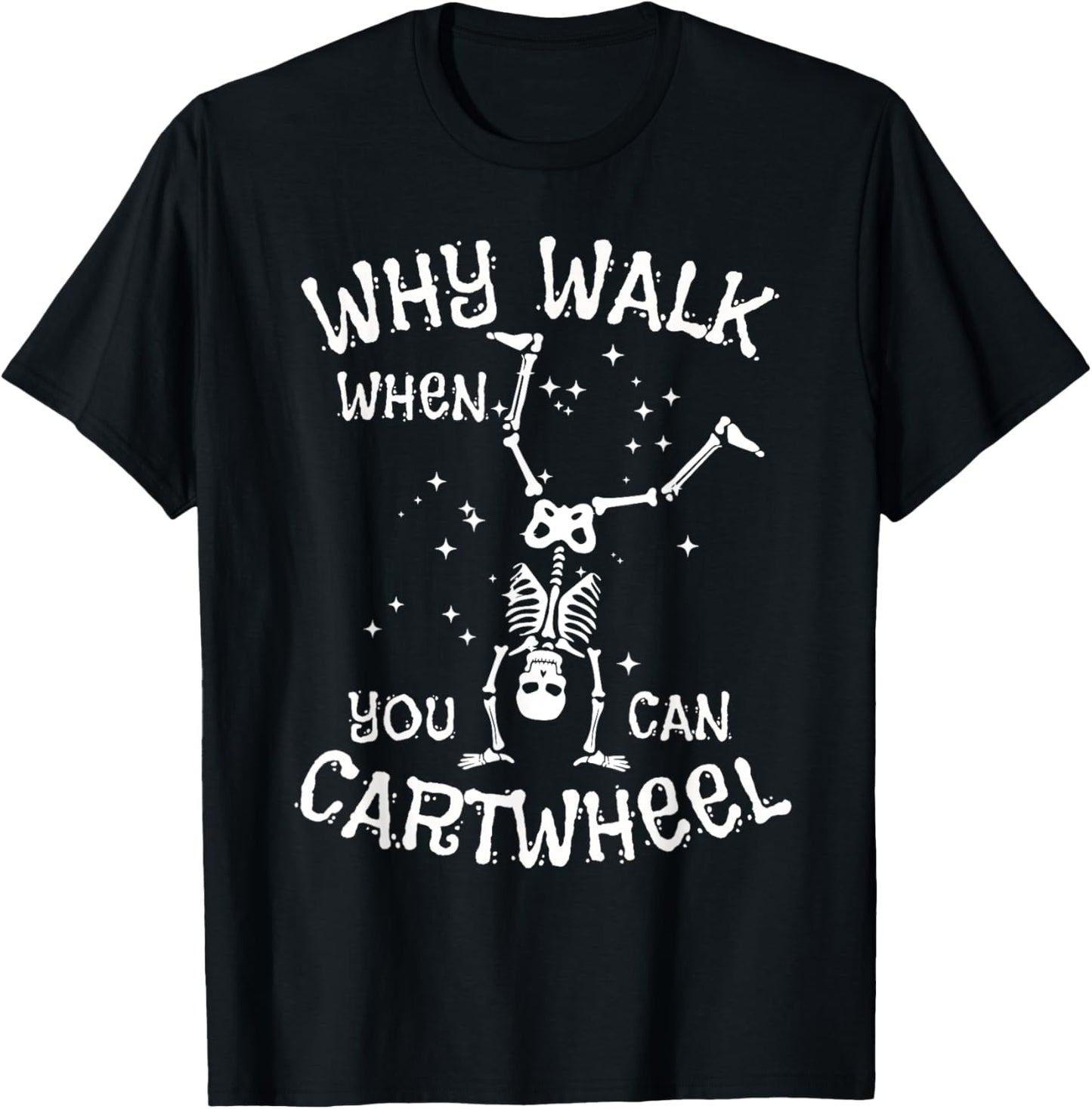 Cartwheel Gymnast Skeleton Funny Halloween Gymnastics Girls T-Shirt - T-Shirt | Black