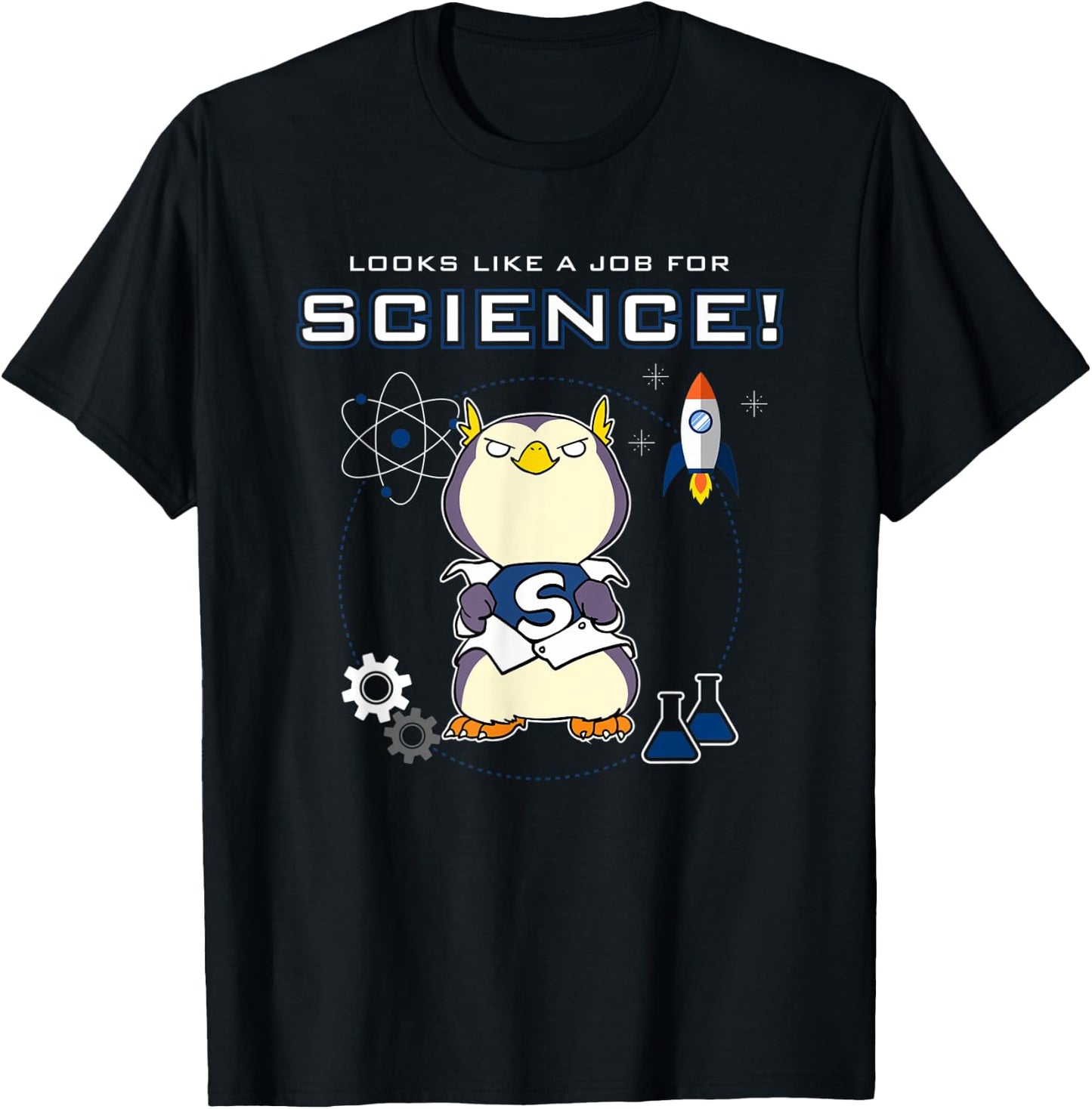 Looks Like A Job For Science Funny Scientist Lab Penguin T-Shirt - T-Shirt | Black
