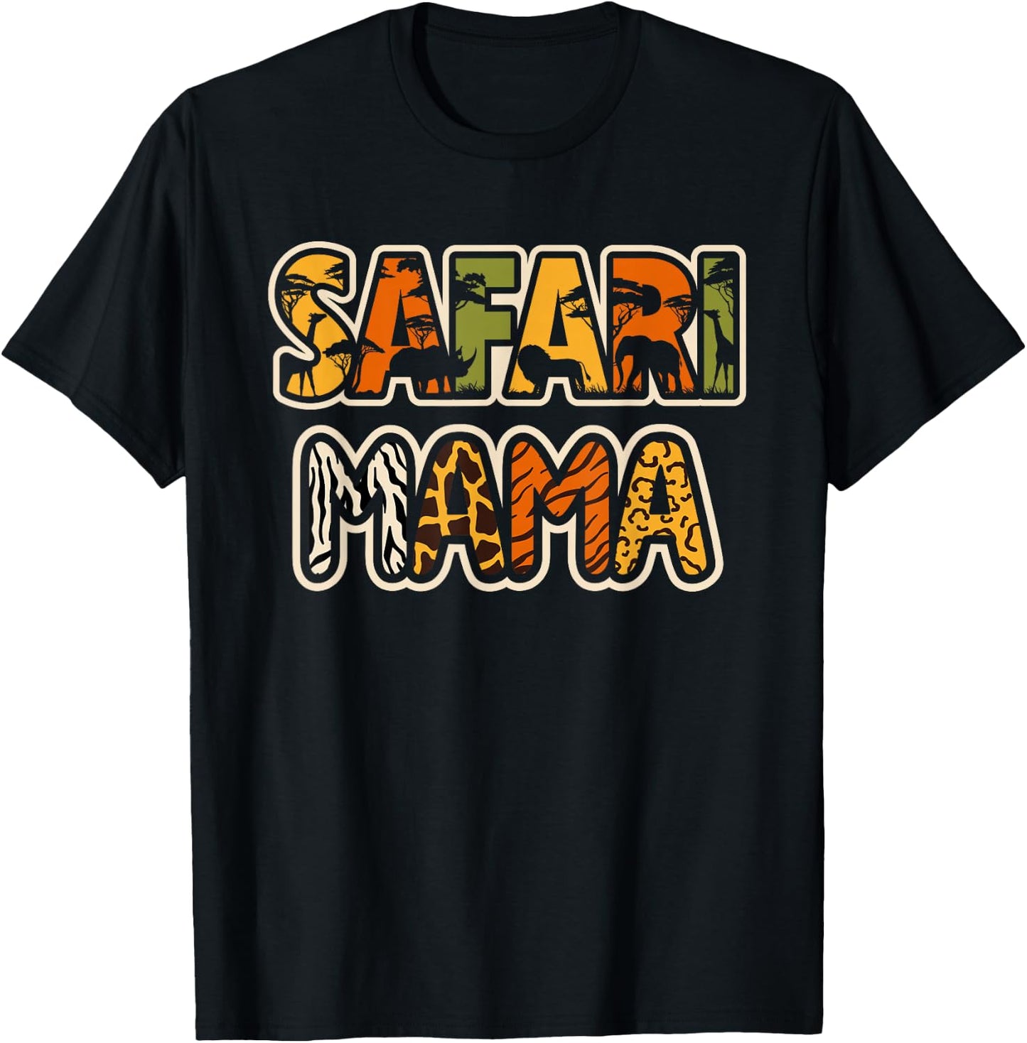 Safari Mama Safari Costume Safari Outfit Cute African Safari T-Shirt - T-Shirt | Black