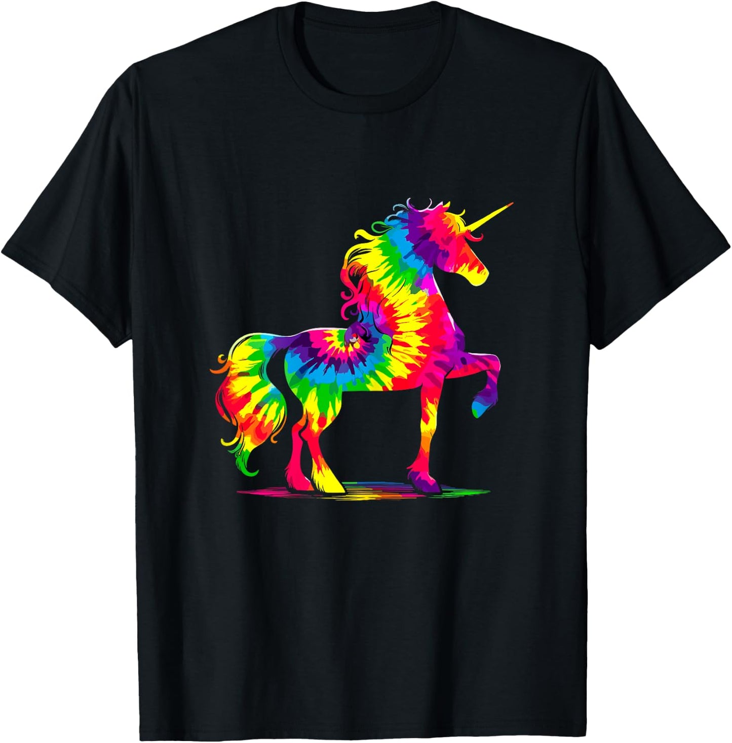 Unicorn Tie-Dye Horse T-Shirt - T-Shirt | Black