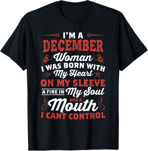 I'm An December Women Queen Born In December T-Shirt - T-Shirt | Black