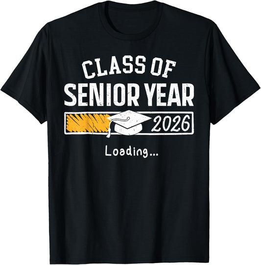 Class of 2026 Senior Year Loading Funny Senior 2026 T-Shirt - T-Shirt | Black