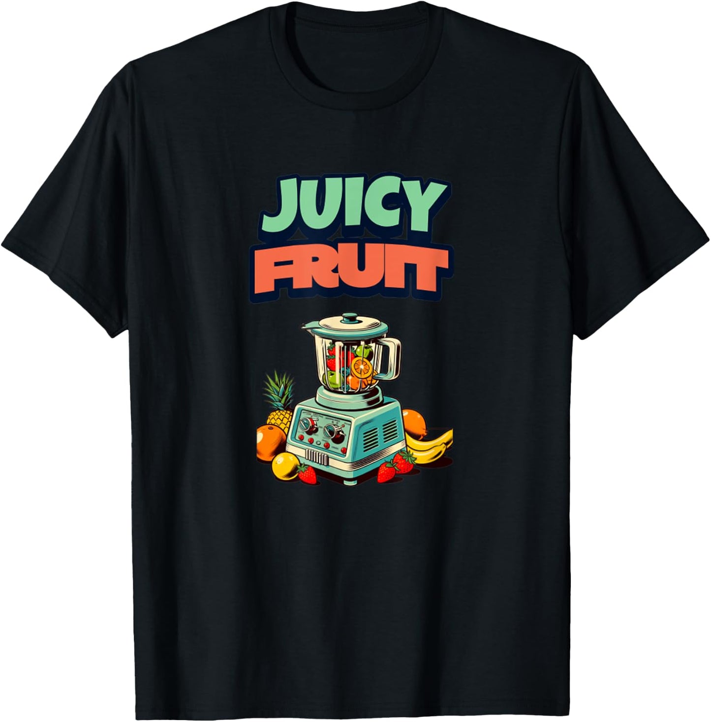 Juicy Fruit Retro Smoothie Eat Clean Funny Healthy Food T-Shirt - T-Shirt | Black