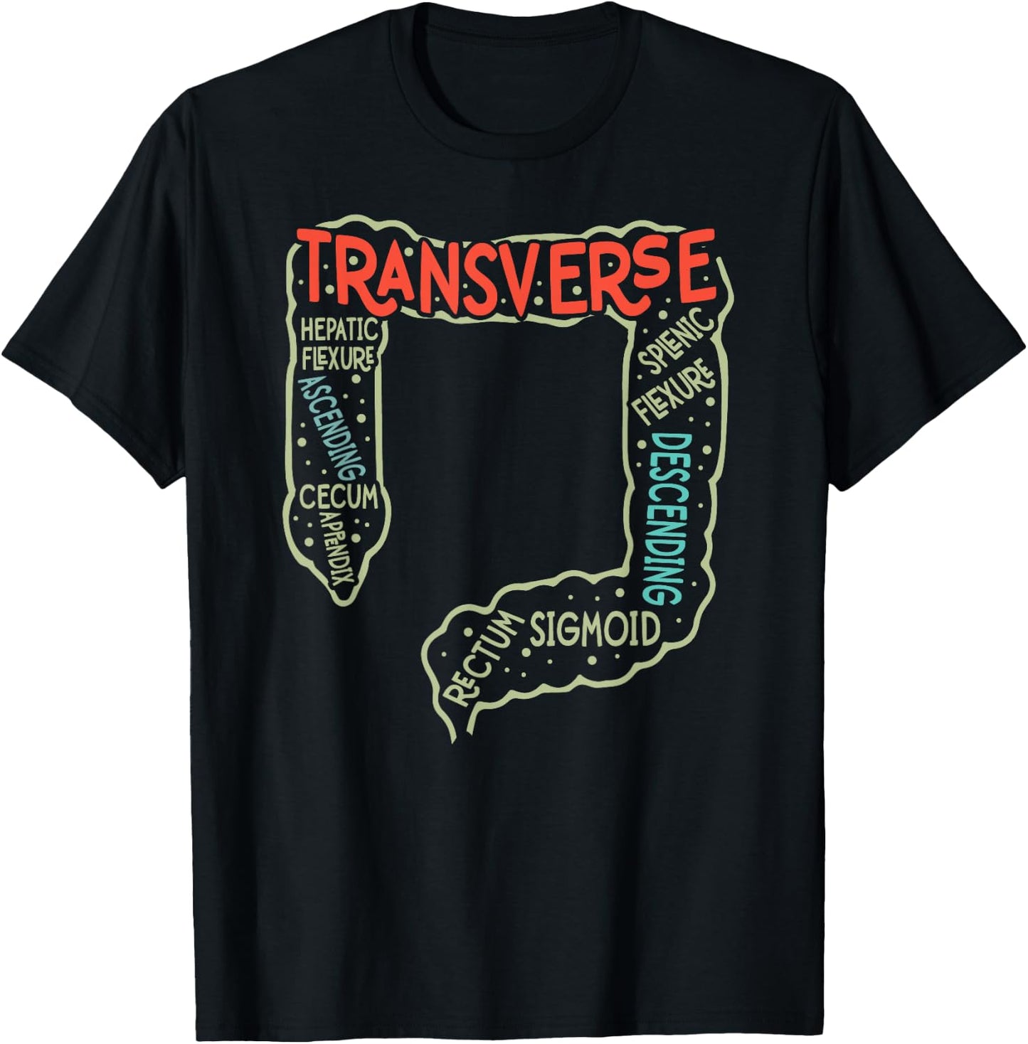 Endoscopy Nurse GI Endo Tech Colonoscopy Colon Anatomy T-Shirt - T-Shirt | Black