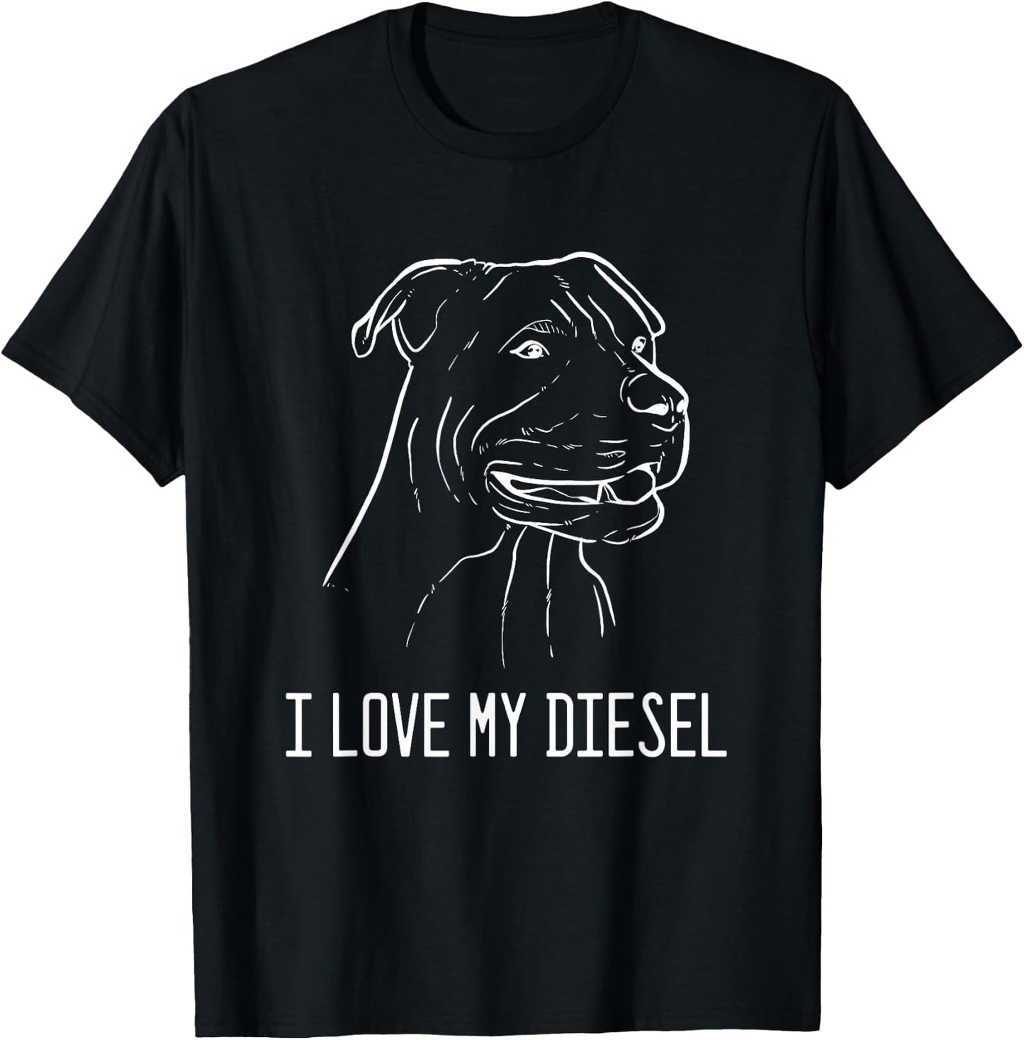 Pit Bull Terrier Diesel Pet Lover Dog Owners T-Shirt - T-Shirt | Black
