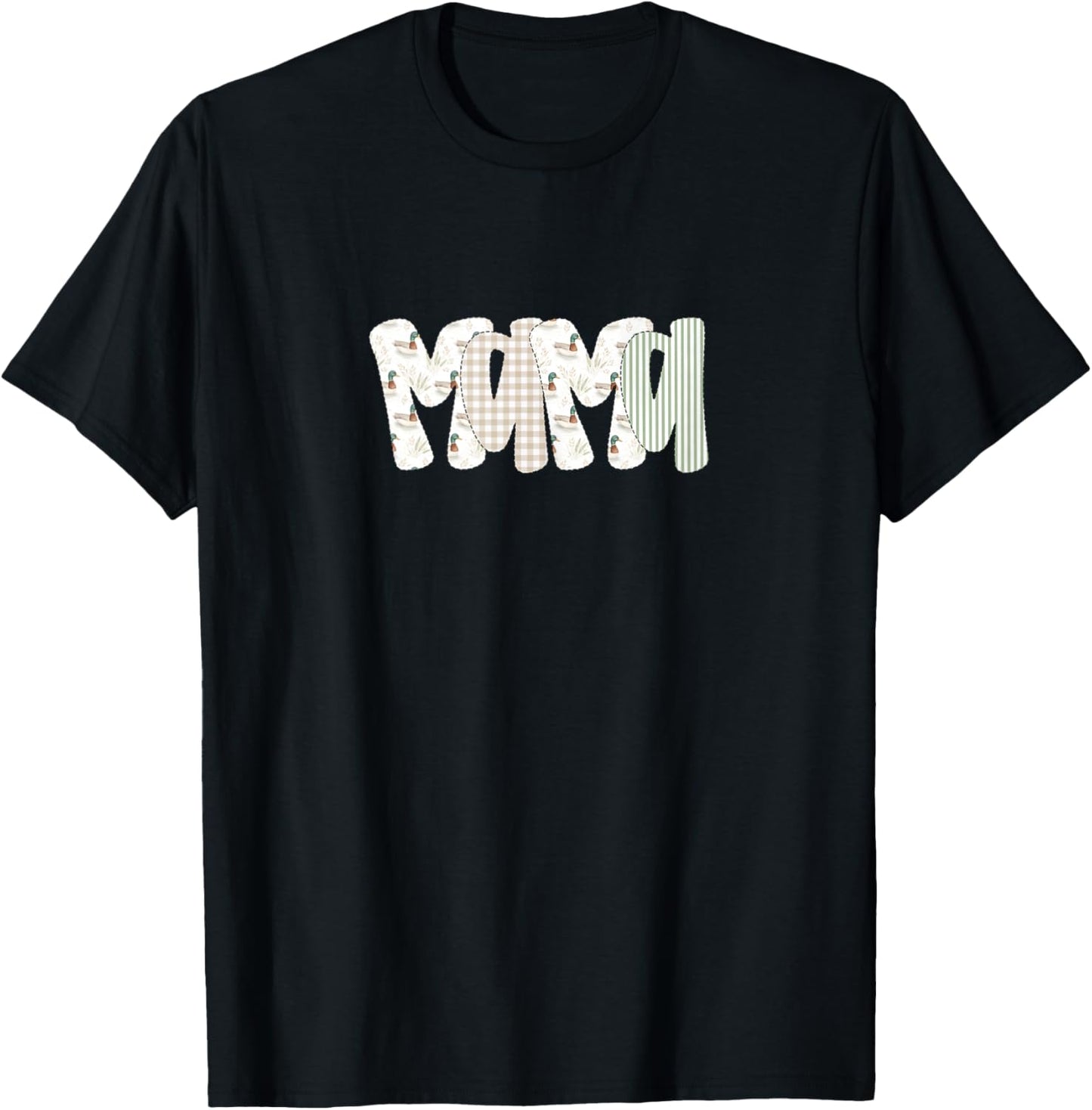 Old School Camo Duck Mama, Duck Hunting Mom Mother's Day T-Shirt - T-Shirt | Black