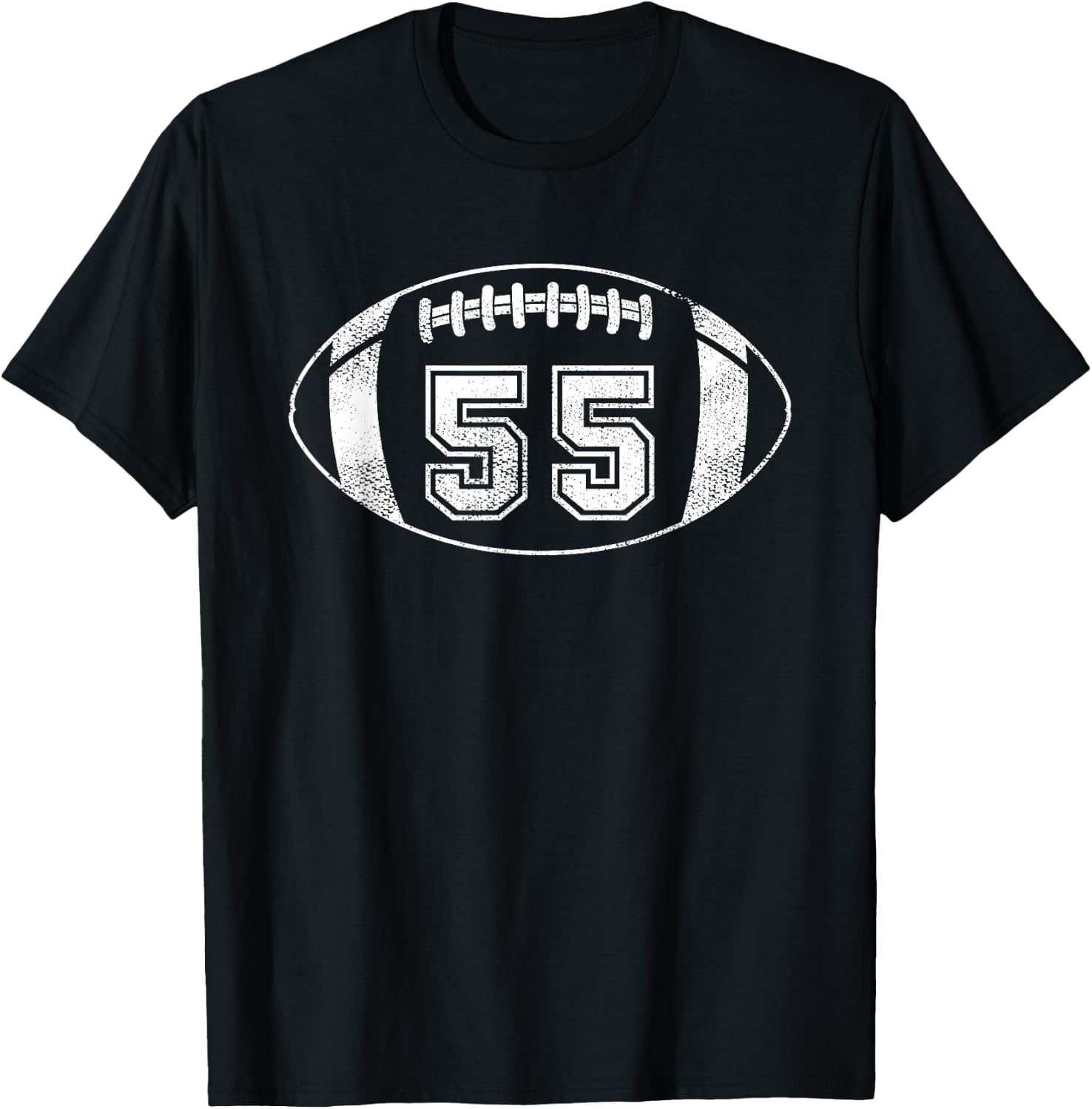 Football Player #55 Football Mom Dad Jersey 55 Varsity Team T-Shirt - T-Shirt | Black