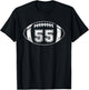 Football Player #55 Football Mom Dad Jersey 55 Varsity Team T-Shirt - T-Shirt | Black