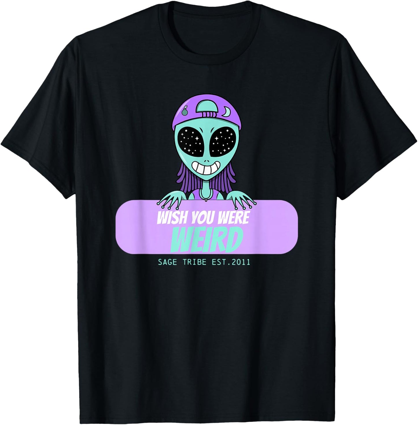 Wish You Were Weird Alien T-Shirt - T-Shirt | Black