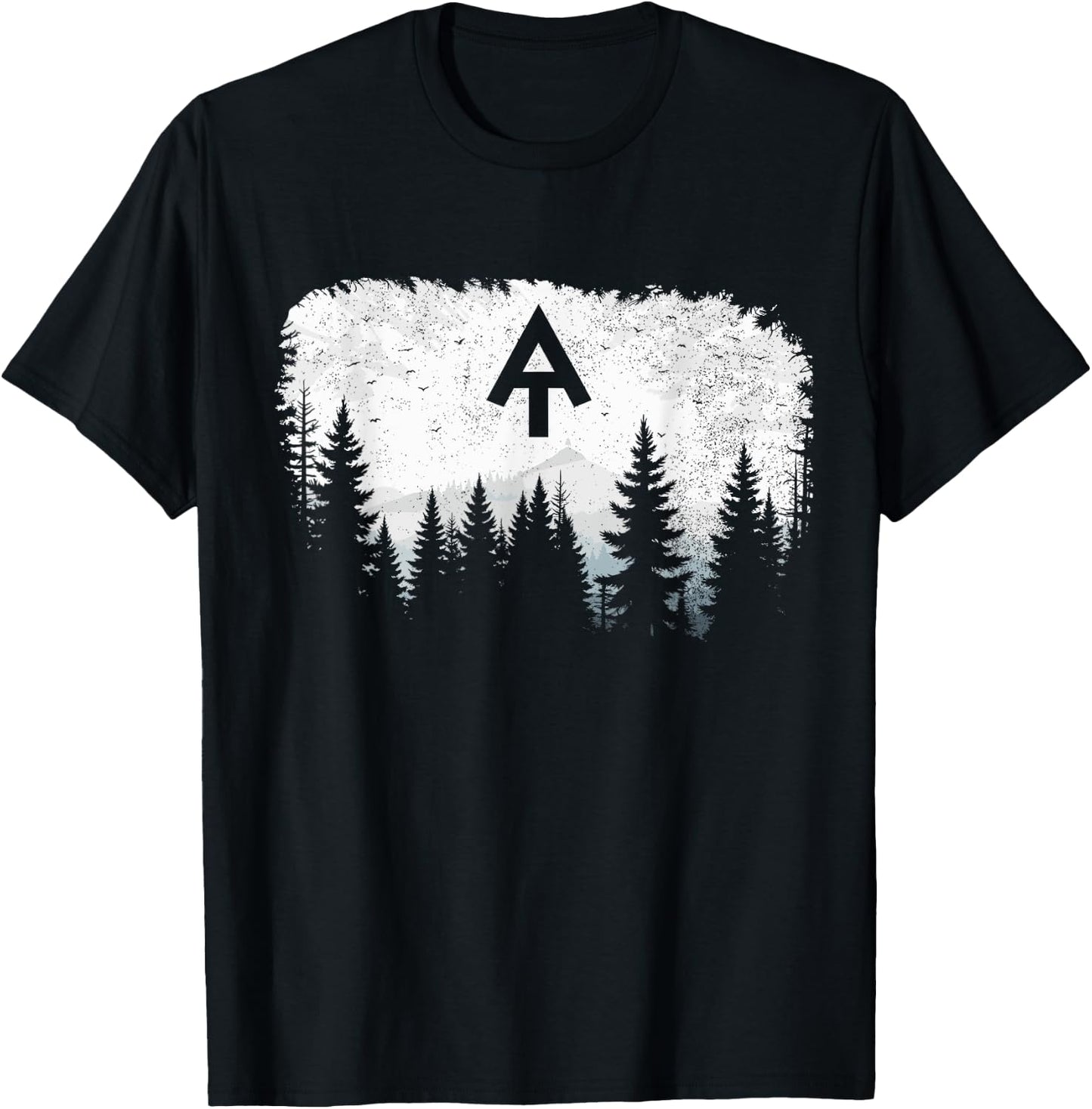 White Blaze Appalachian AT Trail Pine Tree AT Thru Hike T-Shirt - T-Shirt | Black