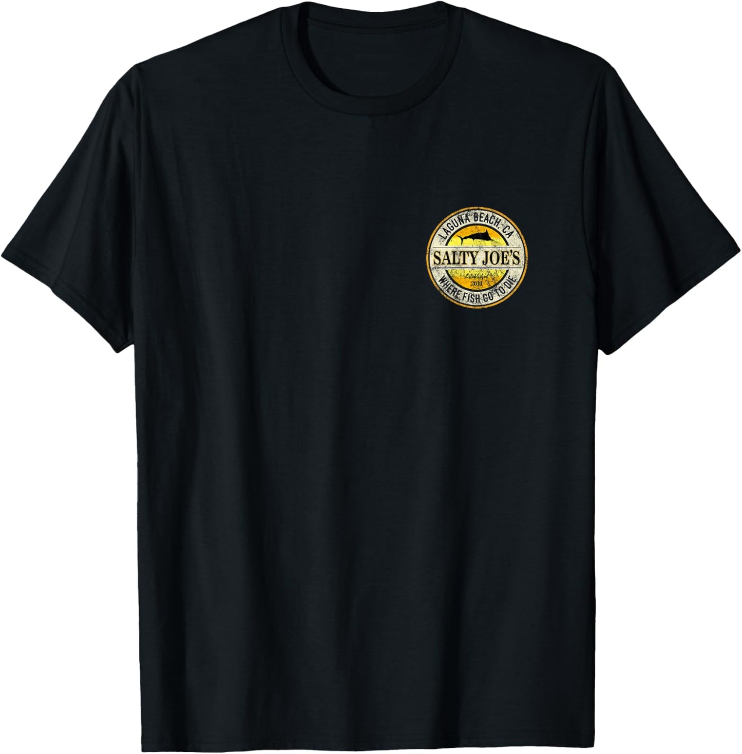 Salty Joe's Vintage Fishing Logo Graphic T-Shirt - T-Shirt | Black