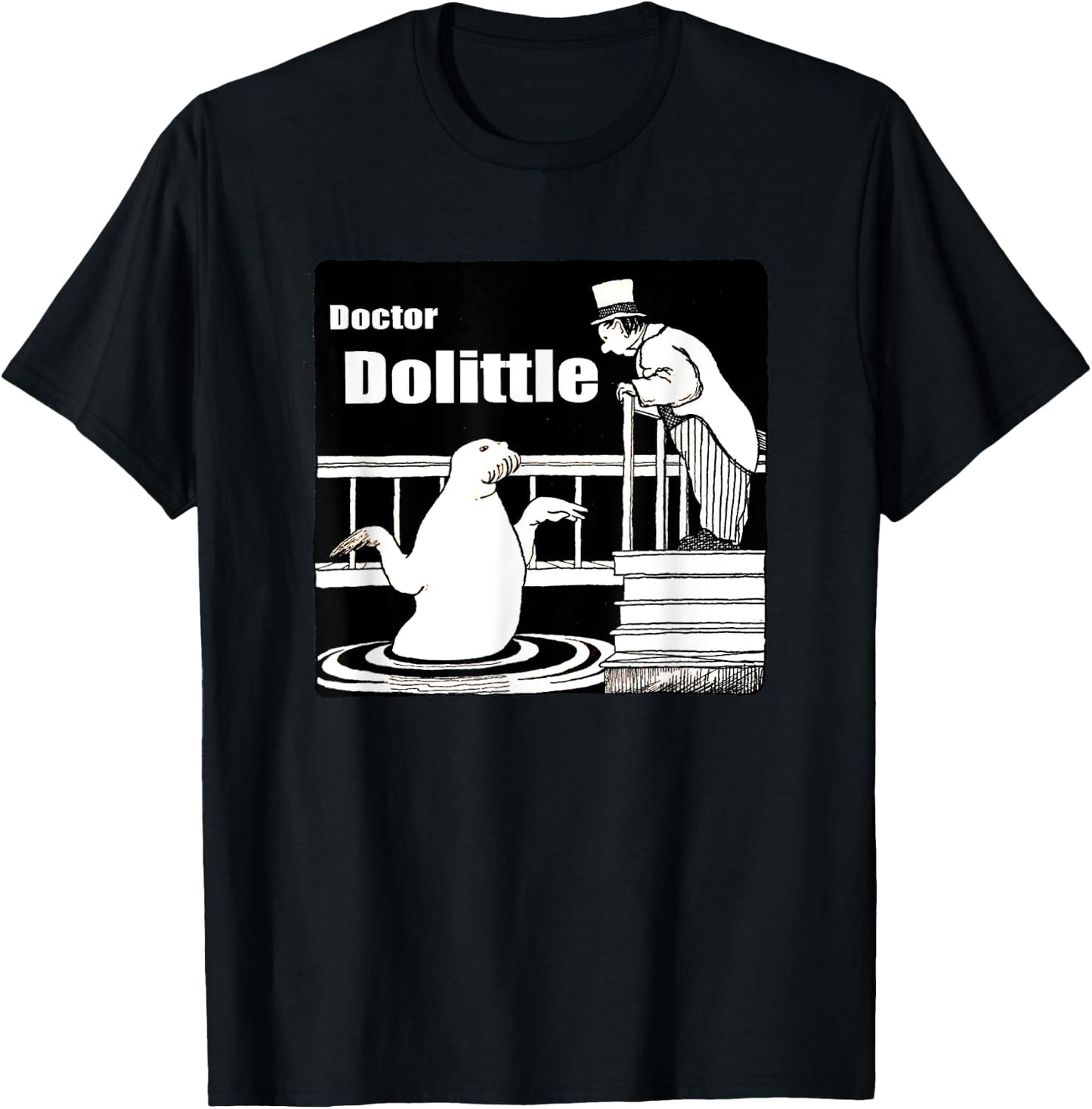 Dr Dolittle Speaking with A Walrus T-Shirt - T-Shirt | Black