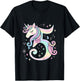 5th Birthday Party Unicorn 5 Years Old Unicorns T-Shirt - T-Shirt | Black